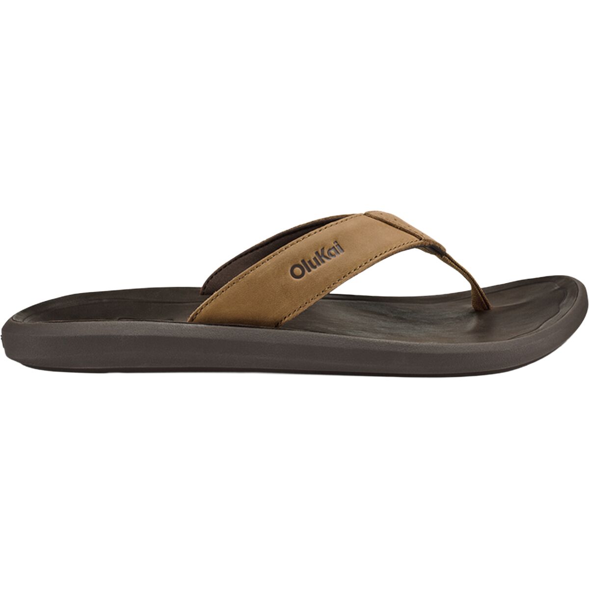 Image of Olukai Pili Flip Flop - Men's Tan/Dark Java, 10.0