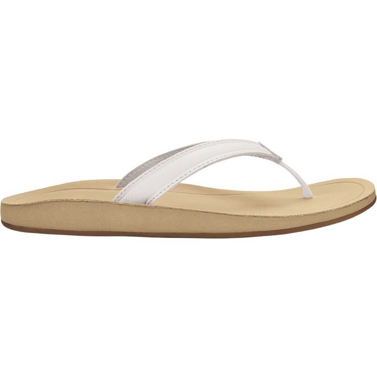 Image of Olukai Southshore Flip Flop - Women's Bright White/Warm Sand, 7.0