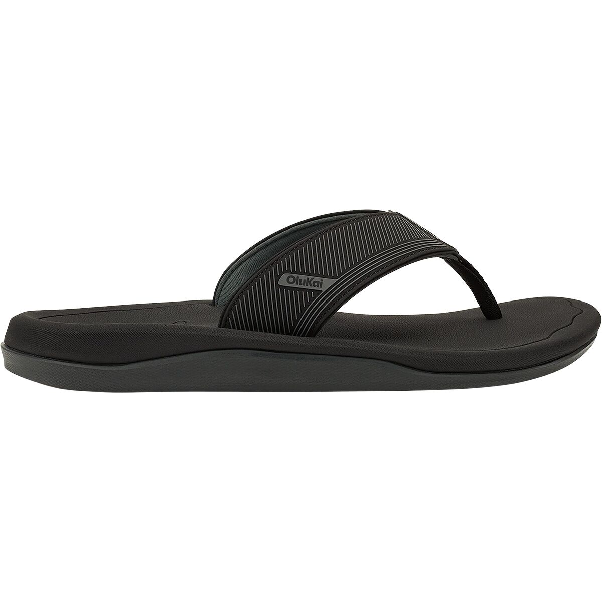 Image of Olukai Ahi Kai Flip Flop - Men's Black/Black, 11.0