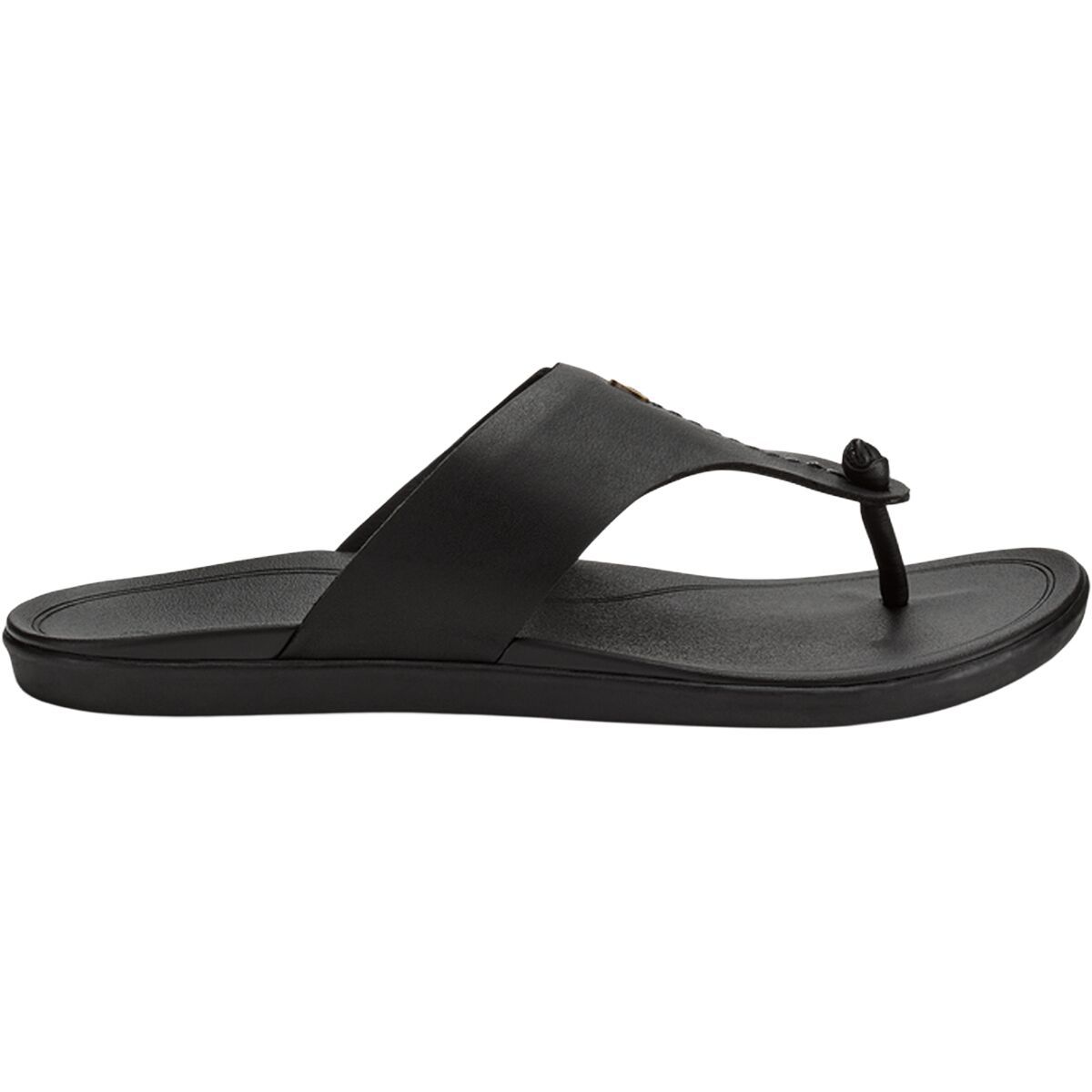 Image of Olukai HoOpio Mele Flip Flop -Women's Black/Black, 7.0