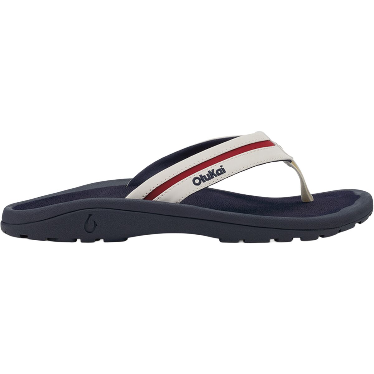 Image of Olukai Ohana Palua Flip Flop - Men's Bright White/Americana, 11.0