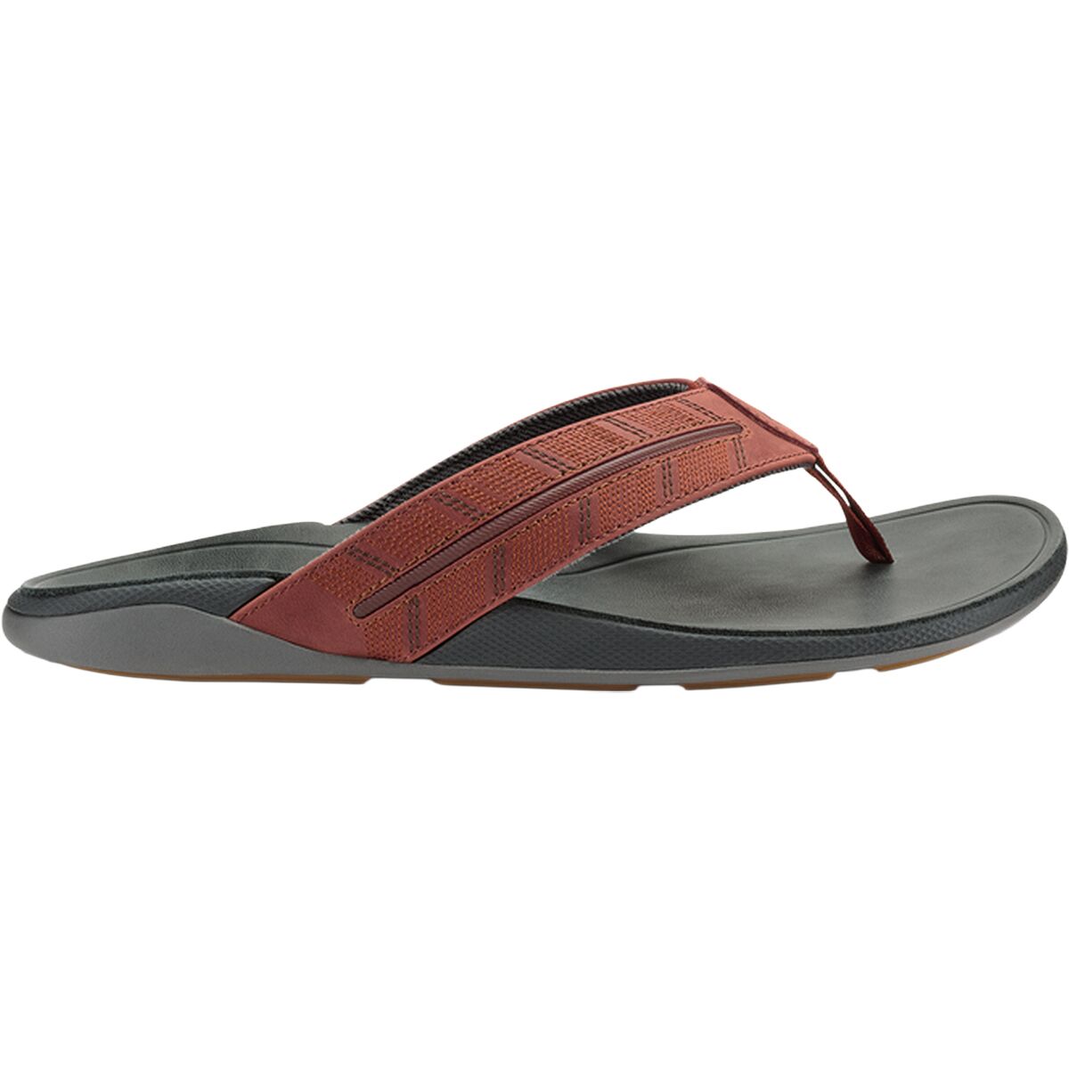 Image of Olukai Tuahine Palm Flip Flop - Men's Canoe/Rock, 10.0