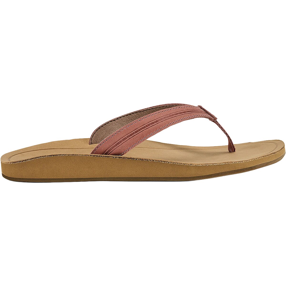 Image of Olukai Retro Southshore Flip Flop - Women's Dusty Pink Coral/Golden Sand, 10.0