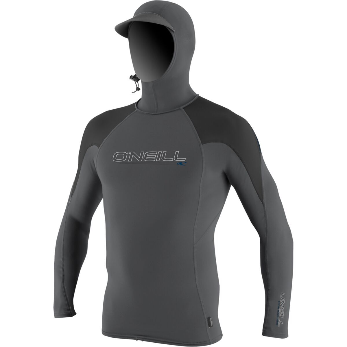 O'Neill O'Zone Crew Hooded Rashguard - Men's Smoke/Raven/Slate, XXL