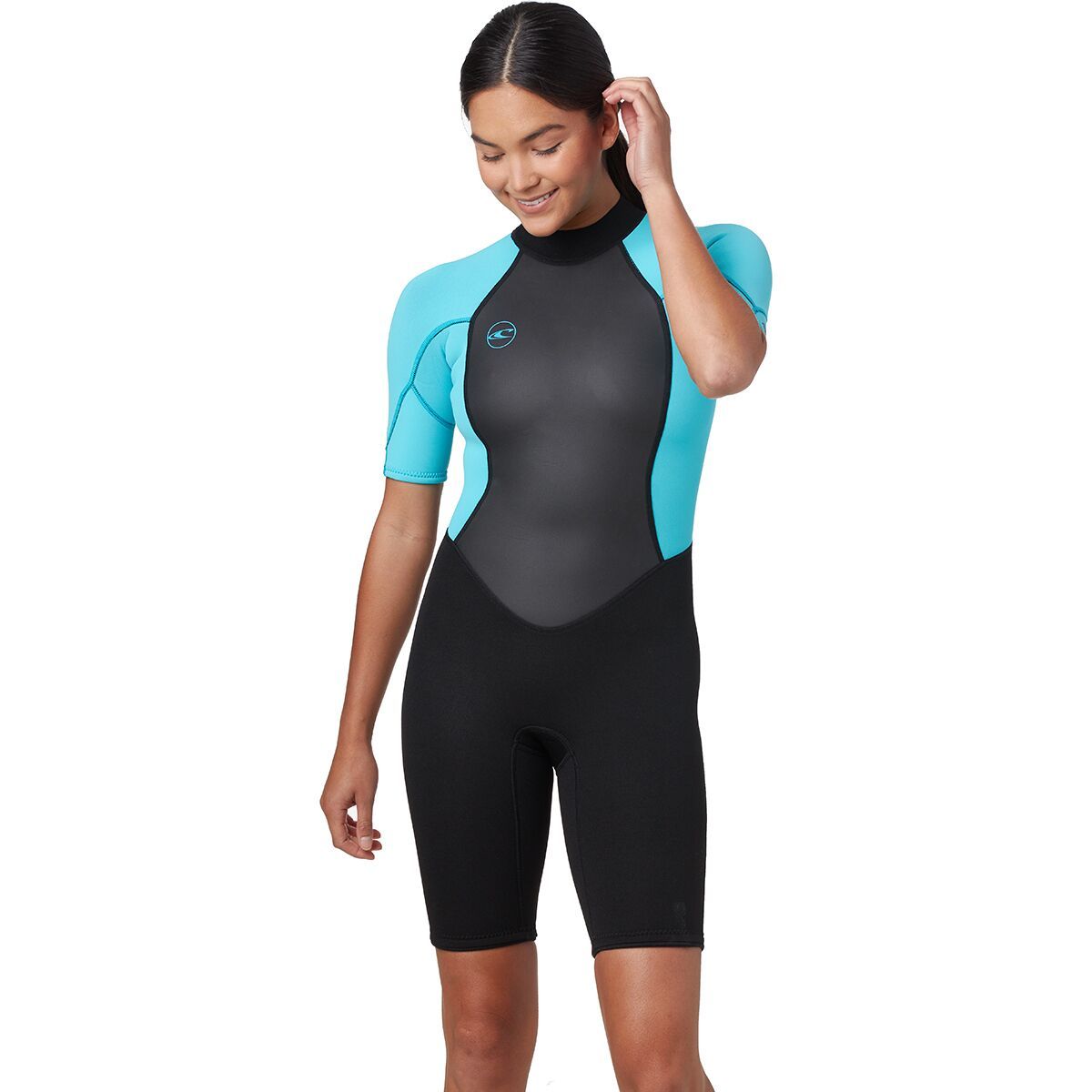 Image of O'Neill The Reactor II 2mm Back-Zip Spring Wetsuit - Women's Black/Light Aqua, 8