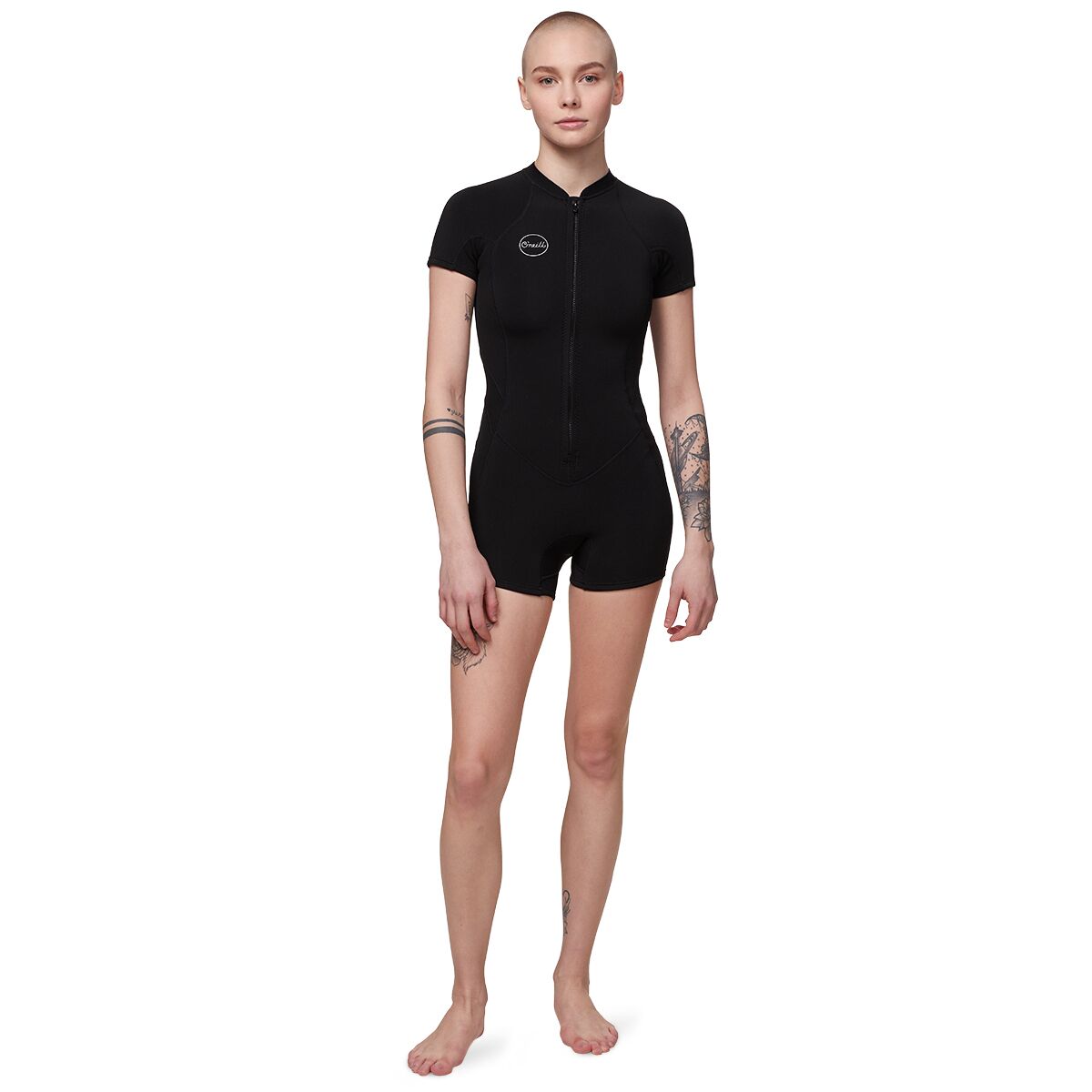 Image of O'Neill Bahia 2/1mm Front Zip Short-Sleeve Springsuit - Women's Black/Black/Black, 6