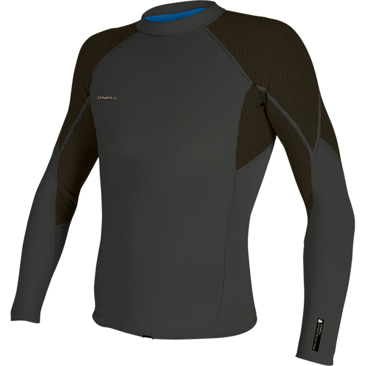 Image of O'Neill Hyperfreak 1.5mm Long-Sleeve Wetsuit Top - Men's Raven/Army, L