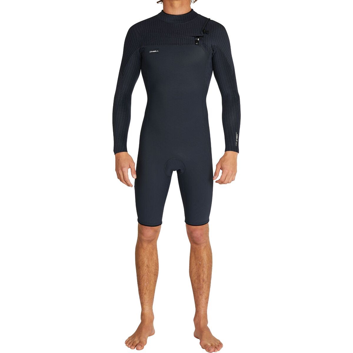 Image of O'Neill Hyperfreak 2mm Chest-Zip Long-Sleeve Spring Suit - Men's Black/Black, LS