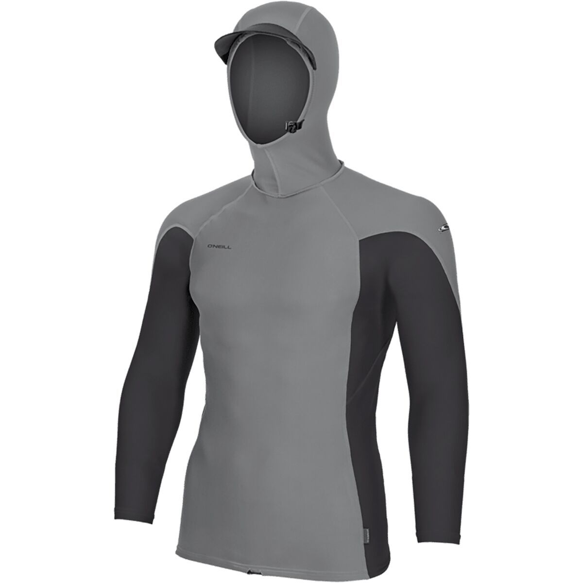 Image of O'Neill Hyperfreak Skins O'Zone Hooded Rashguard - Men's Smoke/Tempsteel, S