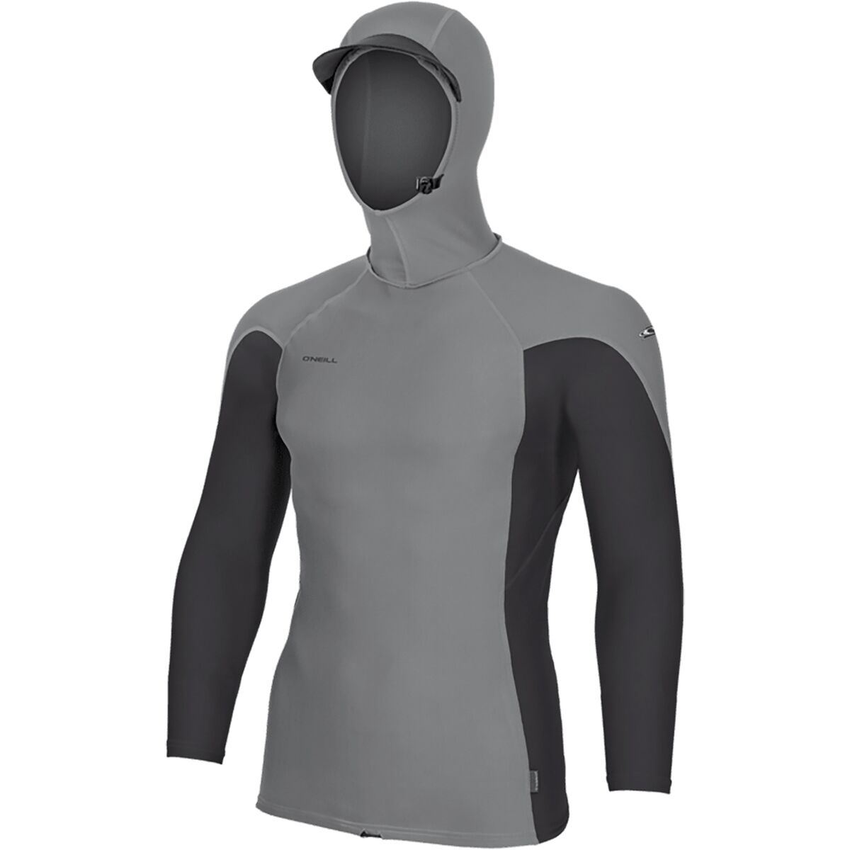 Image of O'Neill Hyperfreak Skins O'Zone Hooded Rashguard - Men's Smoke/Tempsteel, M