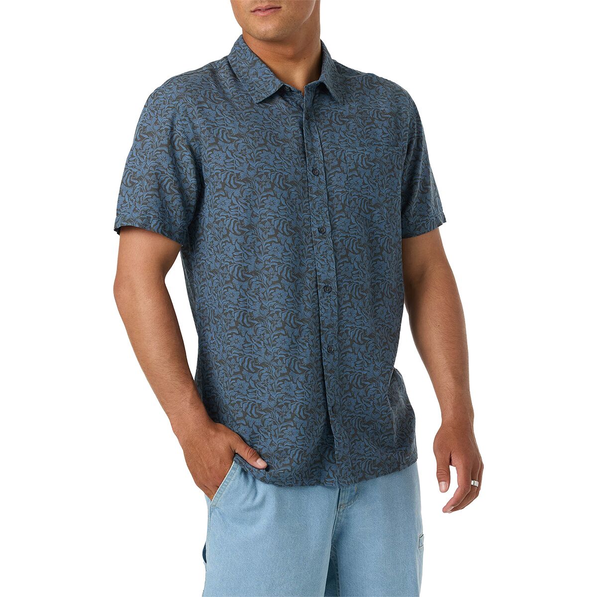 Image of O'Neill OG Print Standard Short-Sleeve Woven Shirt - Men's Blue Fusion 2, XL