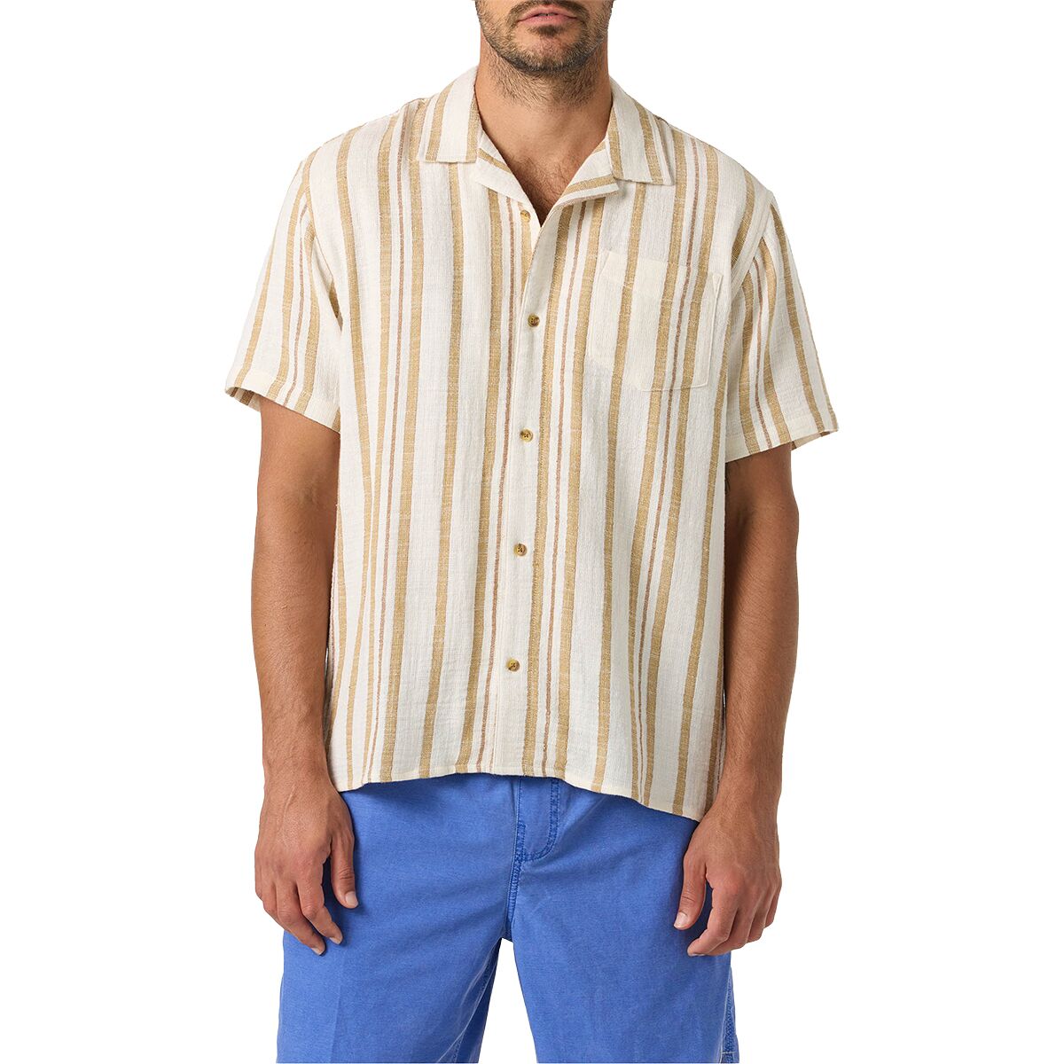 Image of O'Neill OG Stripe Short-Sleeve Woven Shirt - Men's Tofu, M