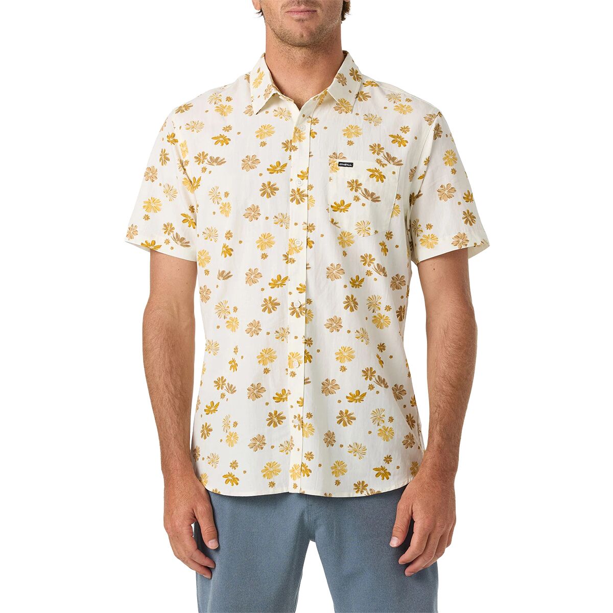 Image of O'Neill Oasis Standard Short-Sleeve Woven Shirt - Men's Tofu, L