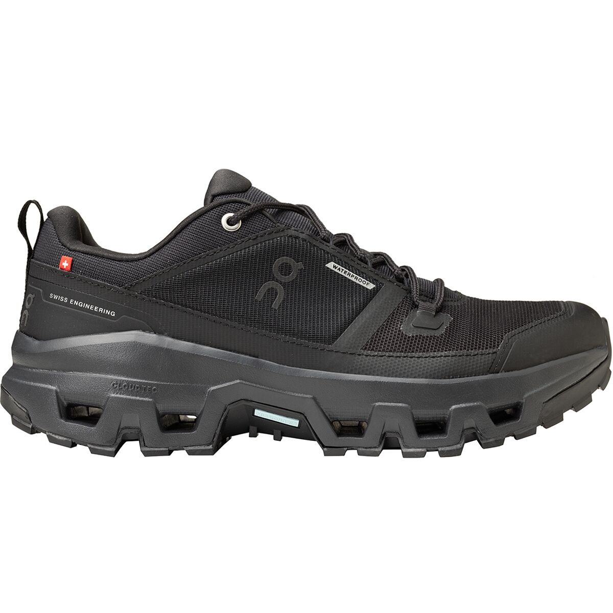 Image of On Cloudrock Low Waterproof Hiking Shoe - Men's Black/Black, 10.0