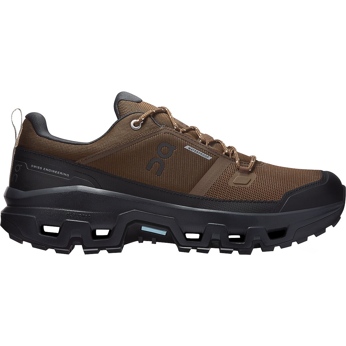 Image of On Cloudrock Low Waterproof Hiking Shoe - Men's Earth/Black, 11.0