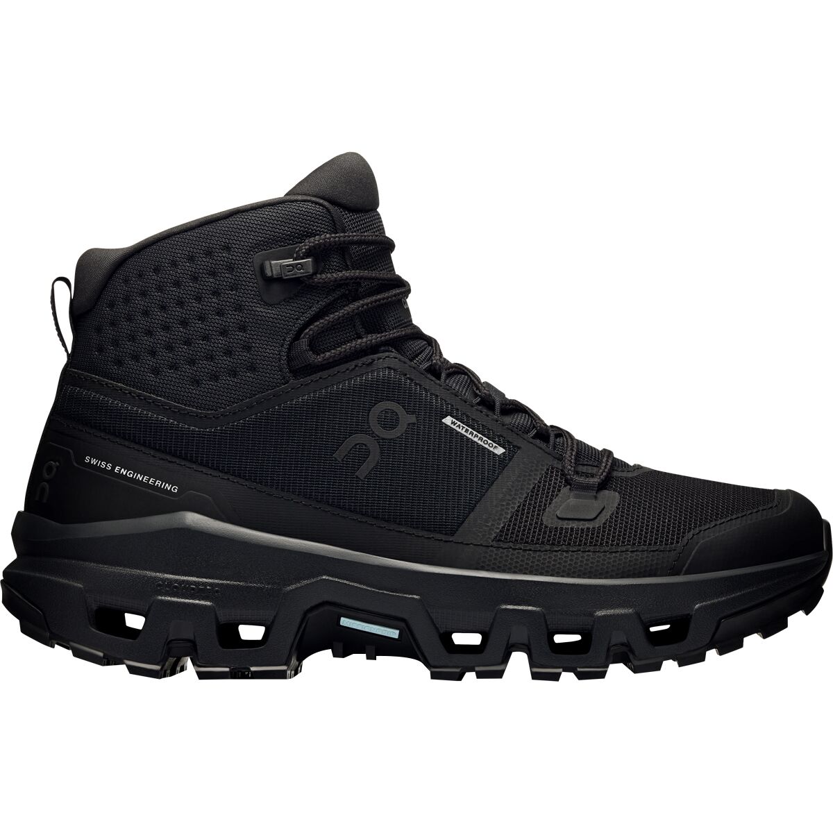 Image of On Cloudrock Mid Waterproof Hiking Boot - Women's Black/Black, 8.0