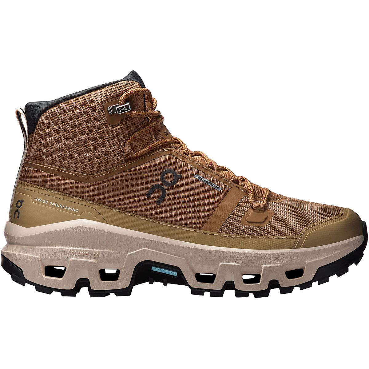 Image of On Cloudrock Mid Waterproof Hiking Boot - Women's Sphinx/Sand, 7.5