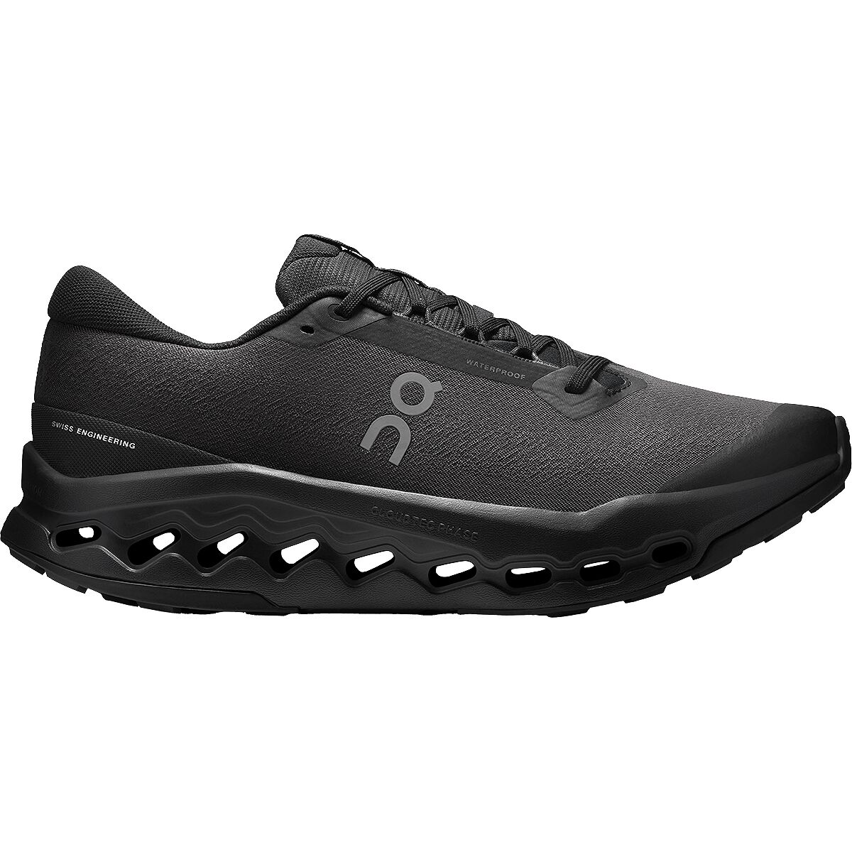 Image of On Cloudsurfer Trail 2 WP Running Shoe - Men's Black/Black, 9.0