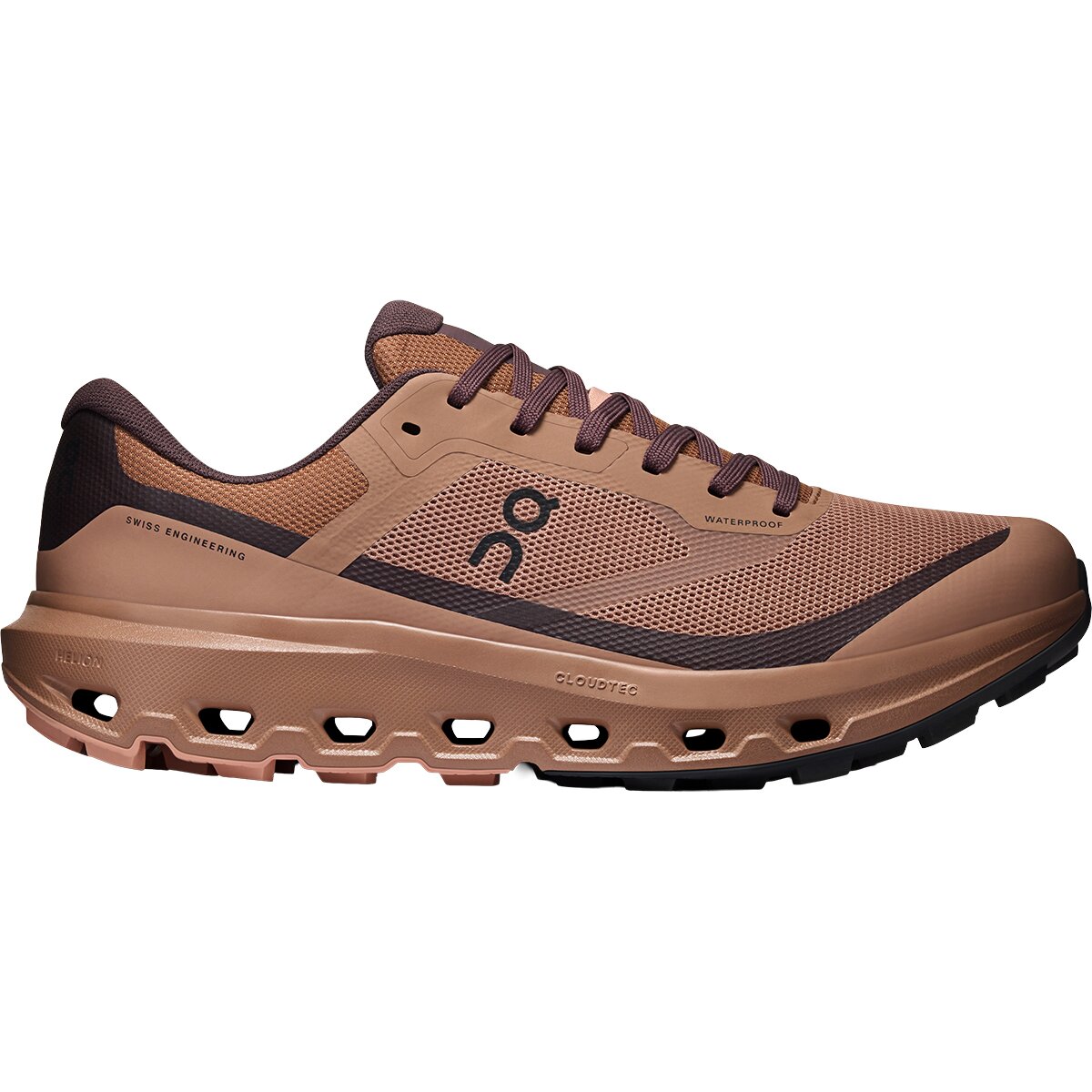 Image of On Cloudvista 3 WP Trail Running Shoe - Men's Portobello/Mulberry, 10.0