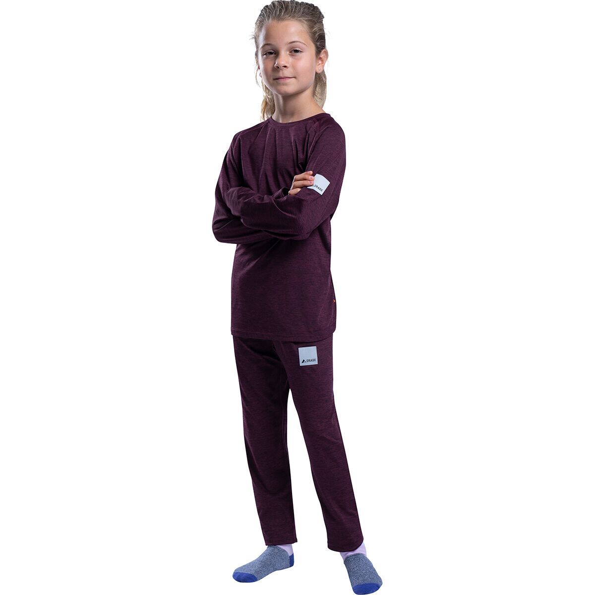 Orage Union Baselayer Set - Girls' Cranberry, 8