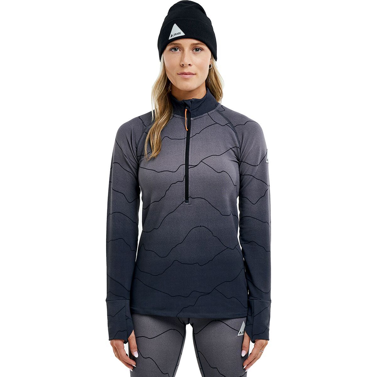 Orage Harebelly Base Layer Top - Women's Mountains/Black, S