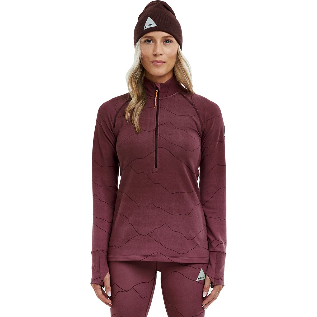 Orage Harebelly Base Layer Top - Women's Mountains/Cherry