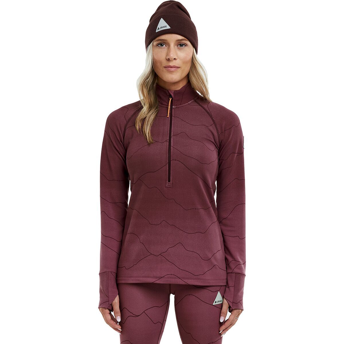 Orage Harebelly Base Layer Top - Women's Mountains/Cherry, S