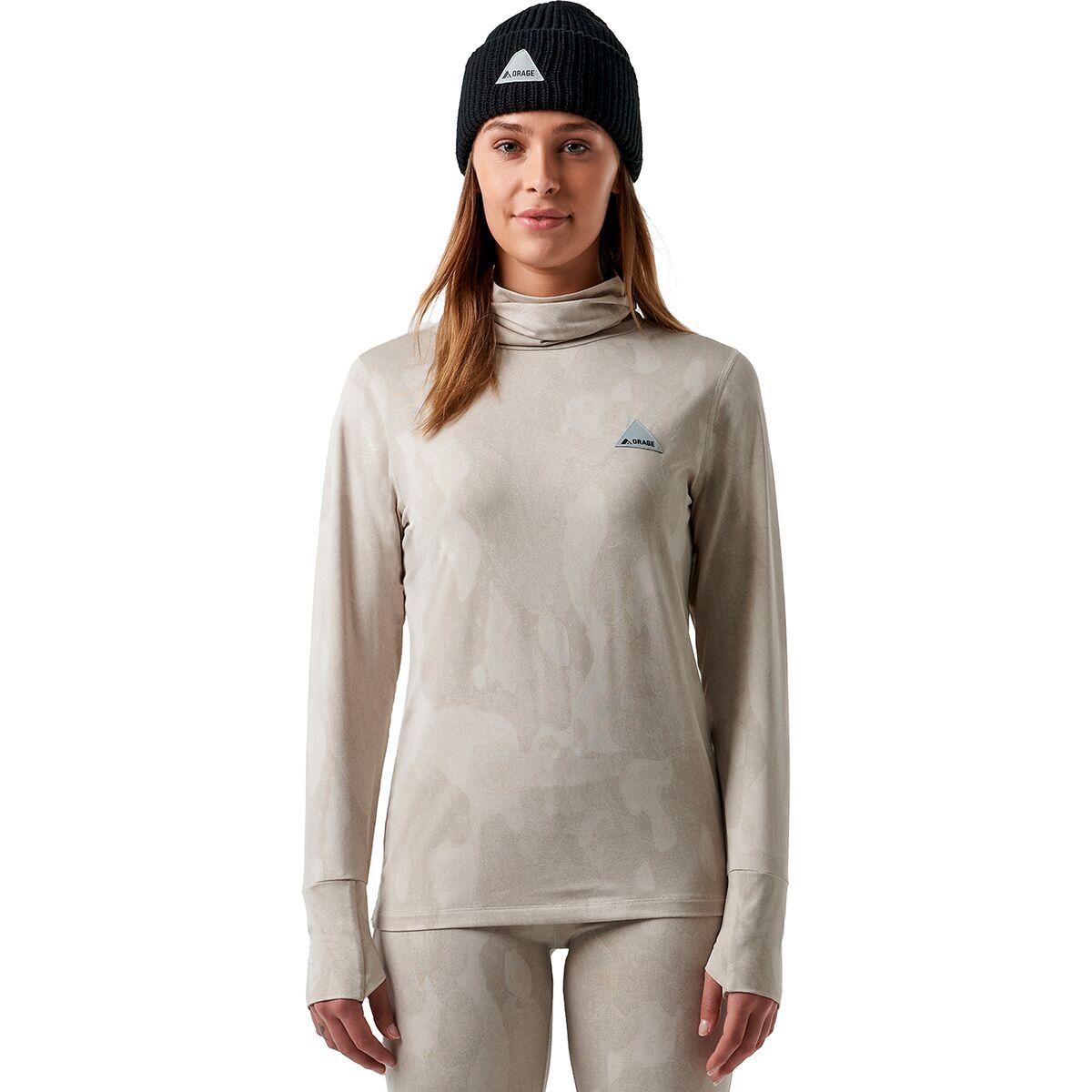 Orage Moss Light Base Layer Top - Women's Bark Camo Birch, M