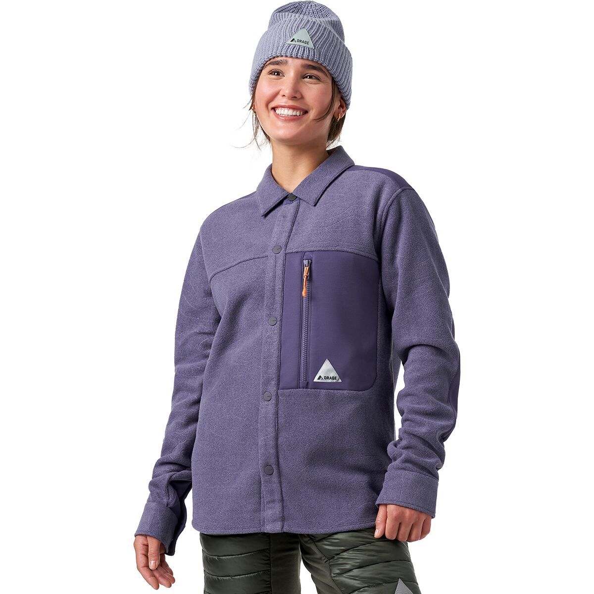 Image of Orage Hunter Fleece Shirt Dark Mineral, L