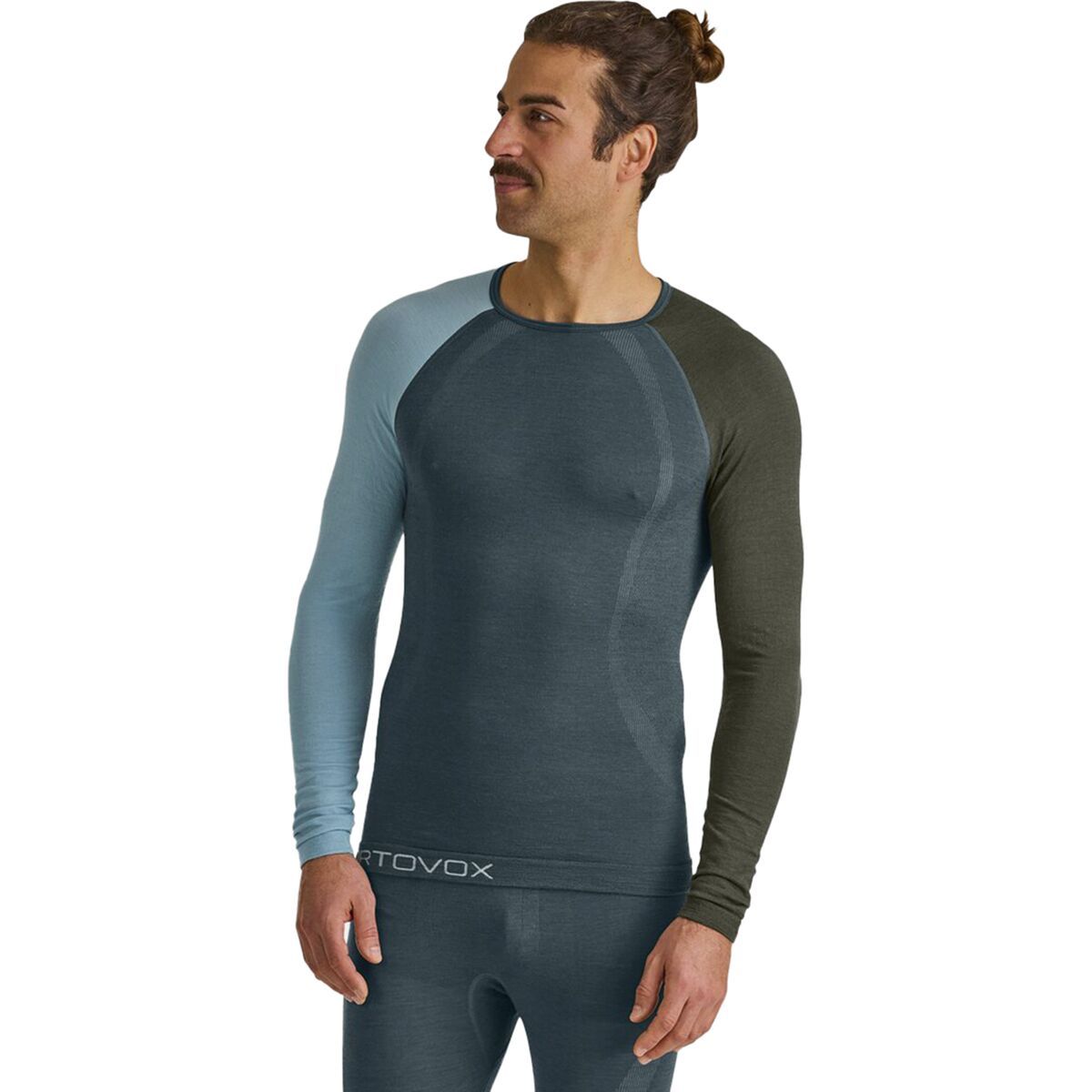 Image of Ortovox 120 Comp Light Long-Sleeve Top - Men's Dark Arctic Grey, XL