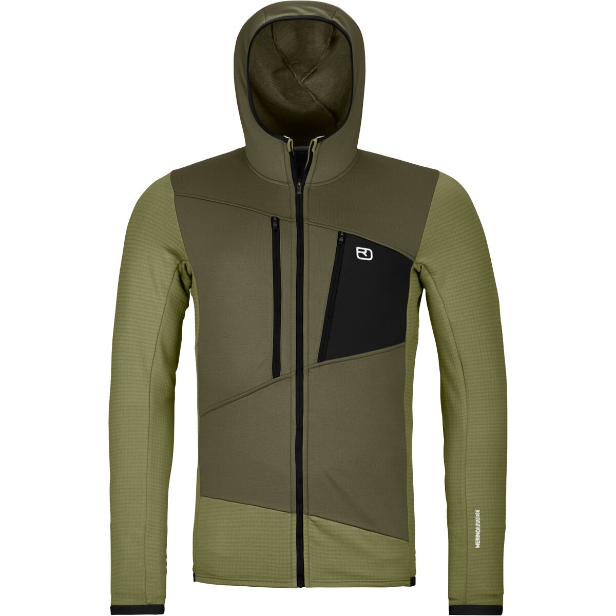 Image of Ortovox Fleece Grid Hooded Jacket - Men's Wild Herbs, S