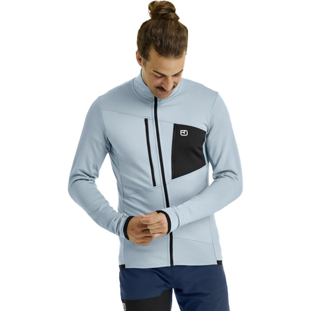 Image of Ortovox Fleece Grid Jacket - Men's Glacier Grey, L