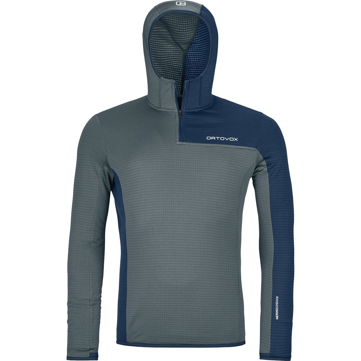 Ortovox Fleece Light Grid ZN Hooded Jacket - Men's Dark Arctic Grey, XL