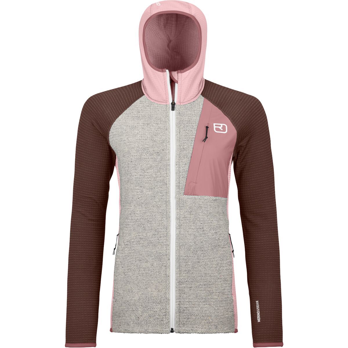Image of Ortovox Fleece GP Classic Knit Full-Zip Hoodie - Women's Dawn Rose, L