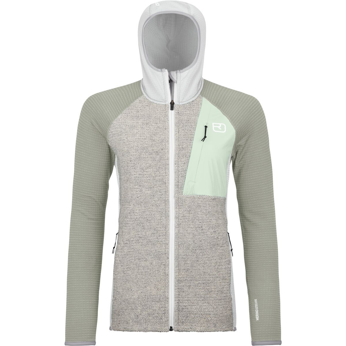 Image of Ortovox Fleece GP Classic Knit Full-Zip Hoodie - Women's Grey Ice, XS
