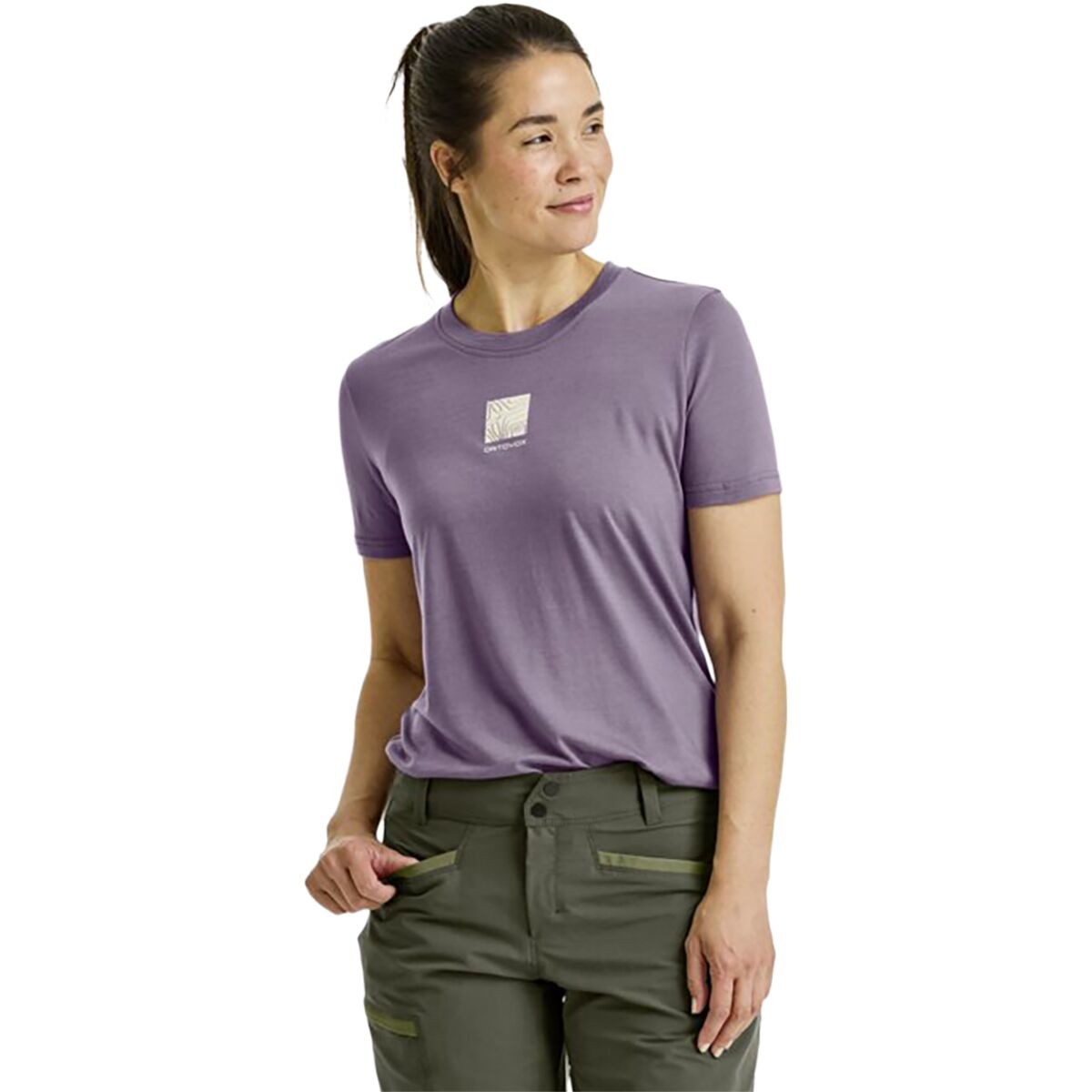 Image of Ortovox 120 Cool Tec Abstract Short - Sleeve T-Shirt - Women's Wild Berry, S