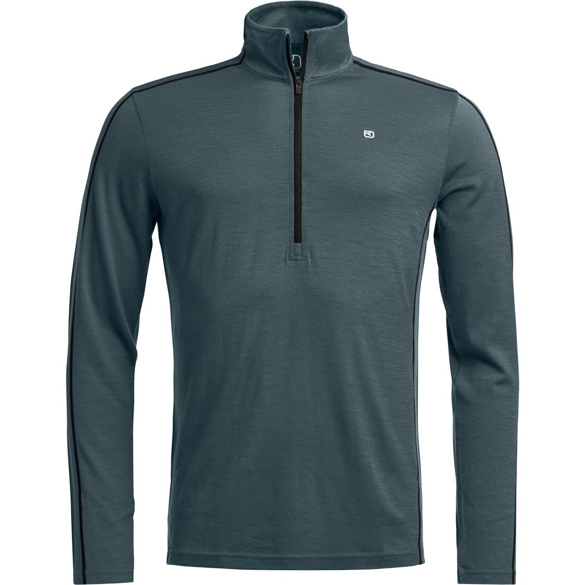 Image of Ortovox 185 Rock'N'Wool Zip Neck Top - Men's Dark Arctic Grey, S