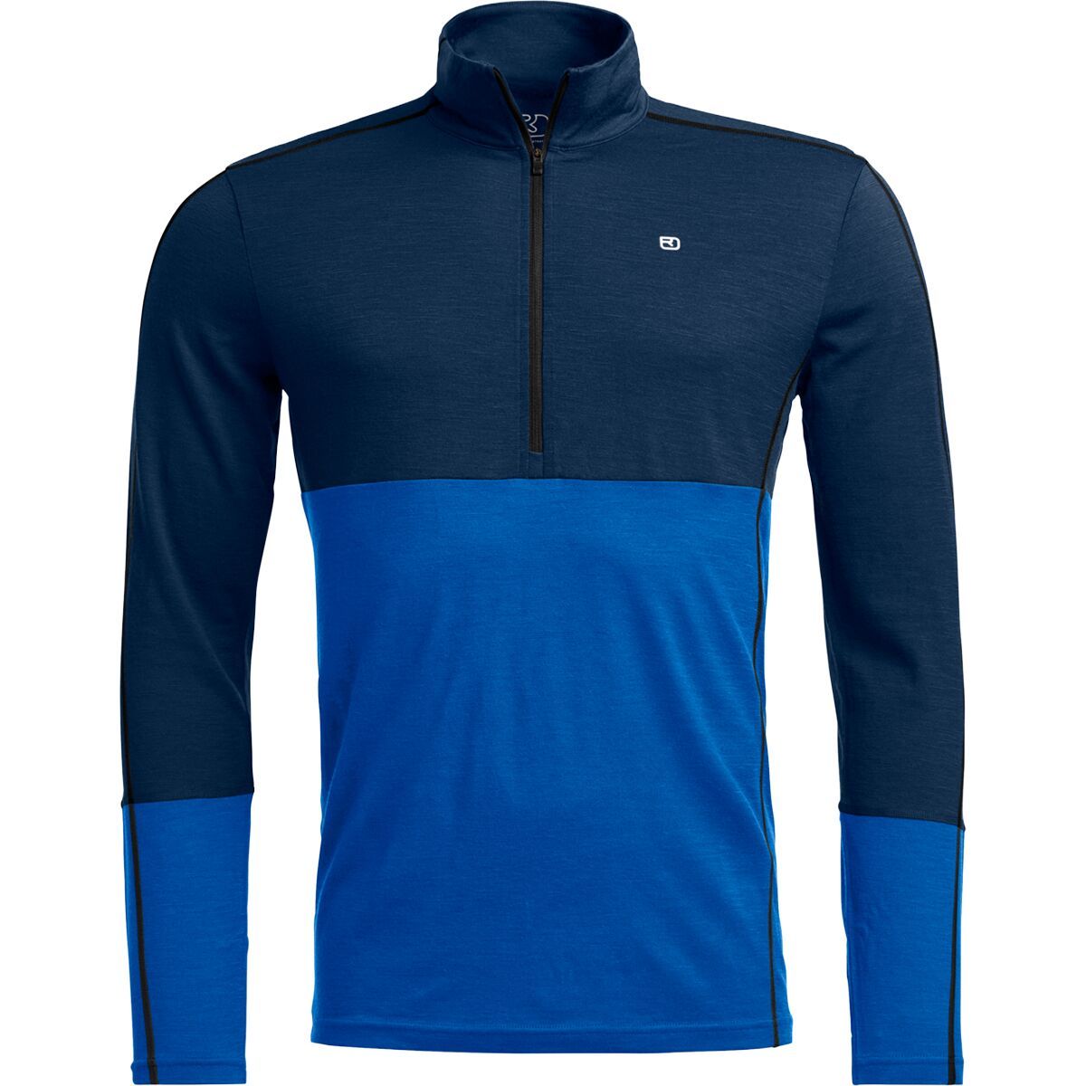 Image of Ortovox 185 Rock'N'Wool Zip Neck Top - Men's Deep Ocean, M