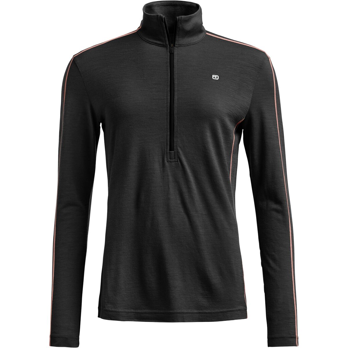 Image of Ortovox 185 Rock'N'Wool Zip Neck Top - Women's Black Raven, XS