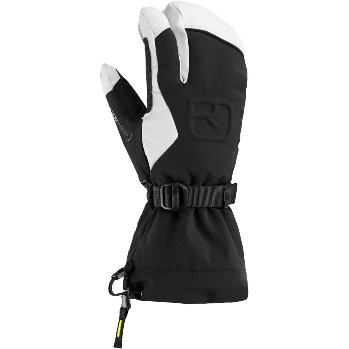 Image of Ortovox Merino Freeride 3 Finger Glove - Men's Black Raven, XL