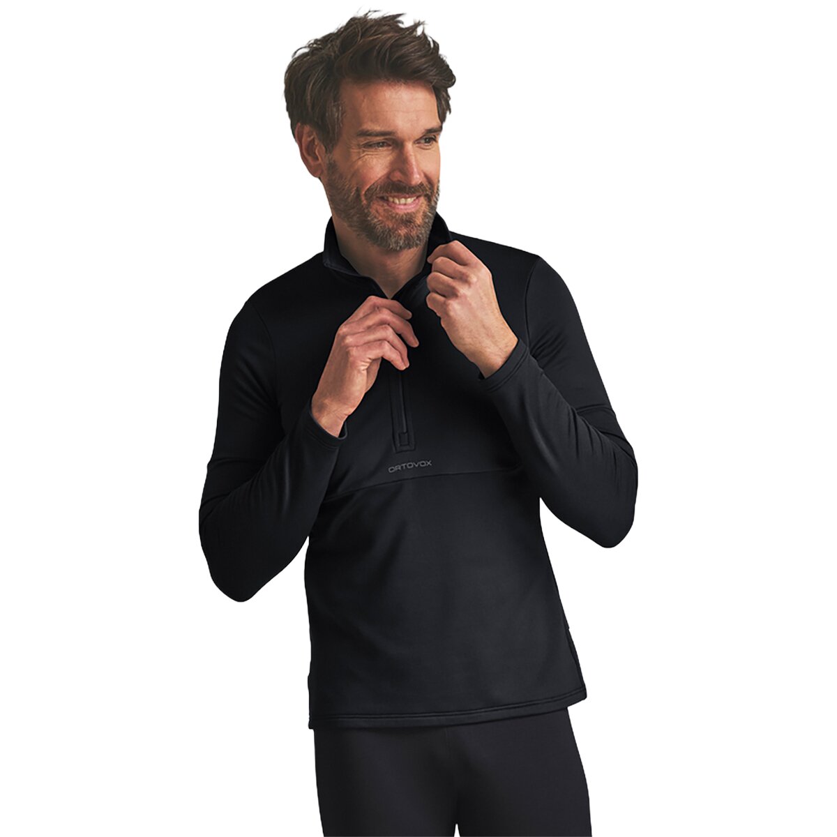 Ortovox Fleece Light 1/2-Zip Jacket - Men's Black Raven, L