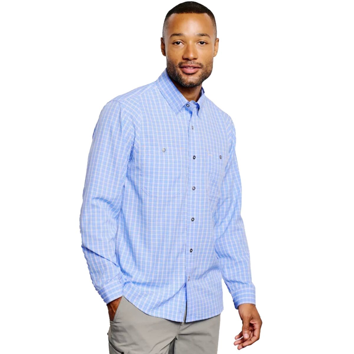 Orvis Tech Chambray Plaid Long-Sleeve Work Shirt - Men's product image