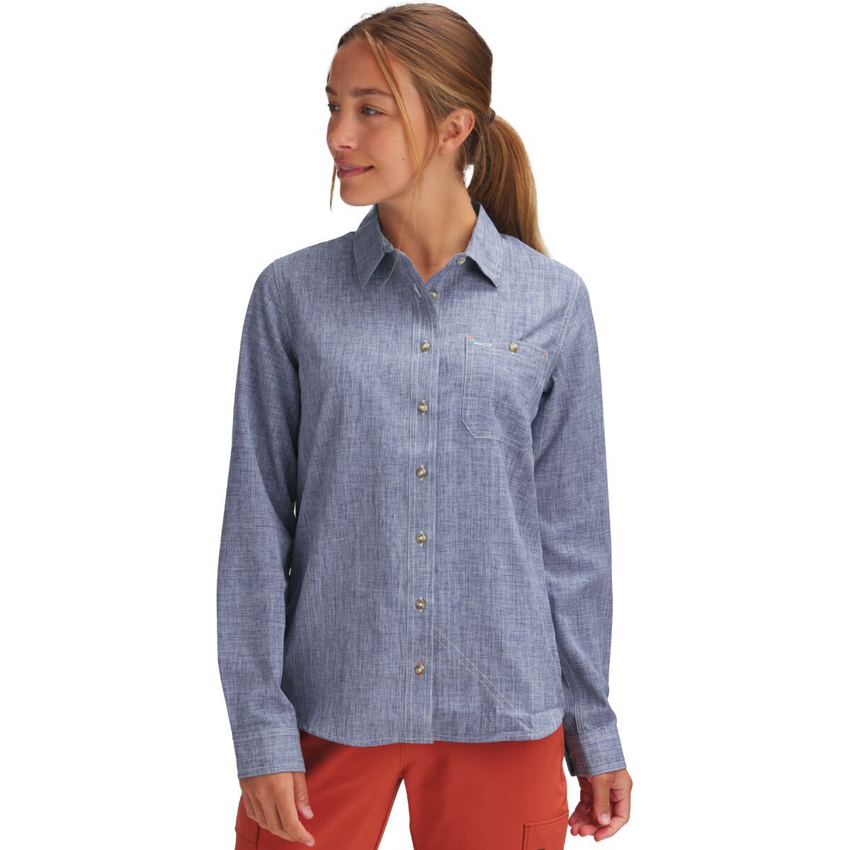 Long-Sleeved Tech Chambray Work Shirt