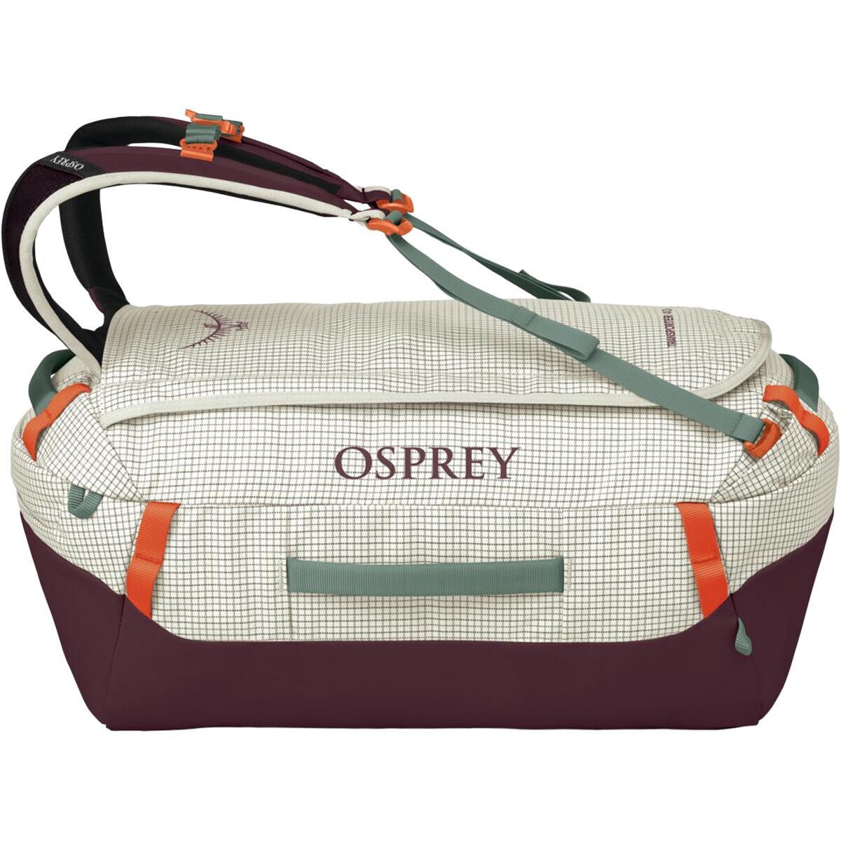 Image of Osprey Packs Transporter 40L Duffel Mystery White/Moody Burgundy, One Size