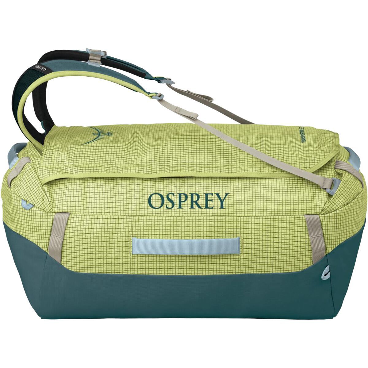 Image of Osprey Packs Transporter 65L Duffel Bag Glow Dew/Torrent Blue, One Size