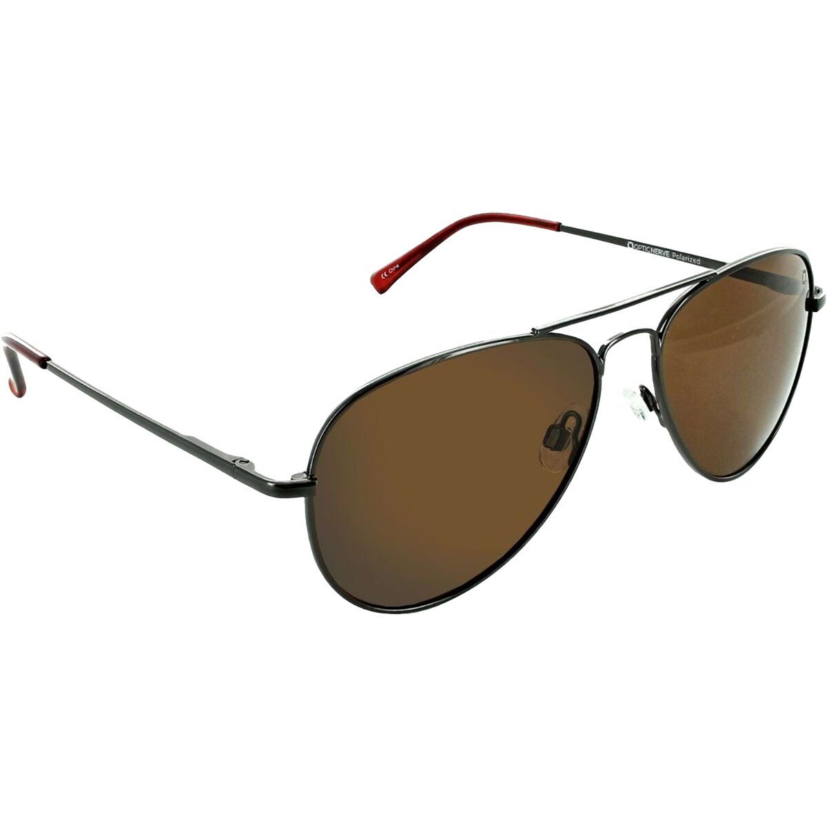 Optic Nerve Estrada Polarized Sunglasses Shiny Gunmetal/Polarized Brown Lens, M