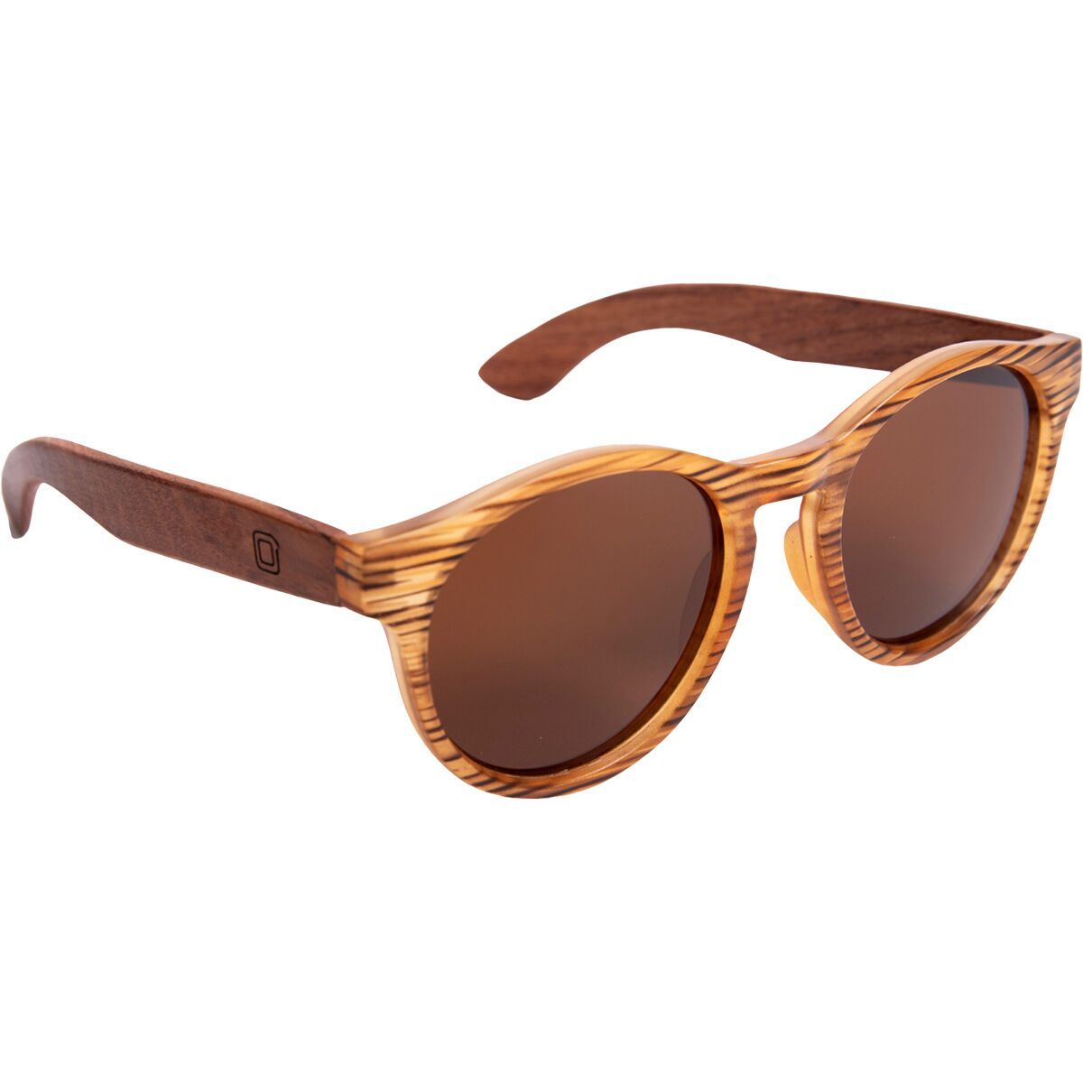 Image of Optic Nerve Goldfoil Polarized Sunglasses Striped Wood/Polarized Brown Lens, M