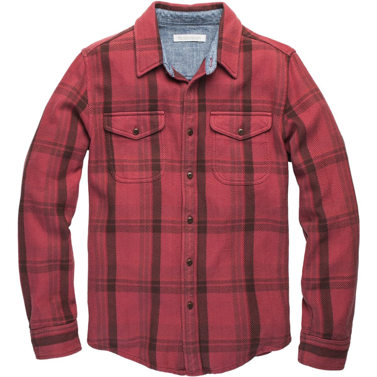 Image of Outerknown Blanket Shirt - Men's Dusty Red Cusco Plaid, M