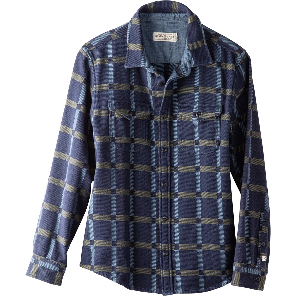 Image of Outerknown Blanket Shirt - Men's Indigo Sea Bridge Plaid, M