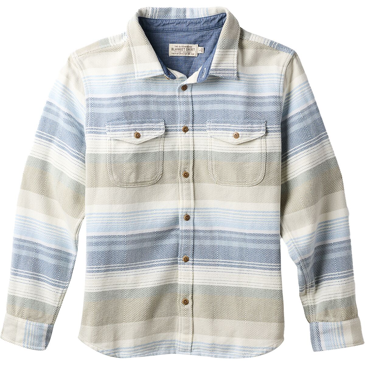 Image of Outerknown Blanket Shirt - Men's Seabreeze Mojave Stripe, L